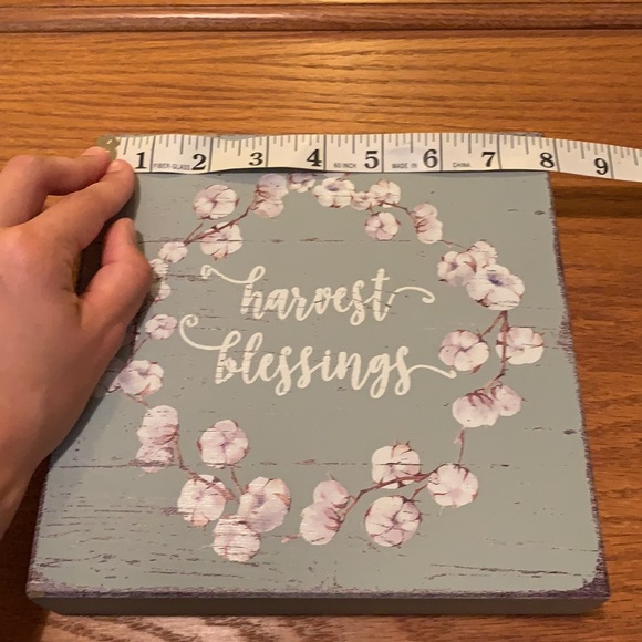 Harvest Blessings Wooden Square 8 x 8 Decorative Sign - Picture 5 of 7